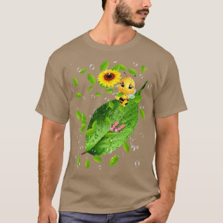 bijen op zonnebloem t-shirt