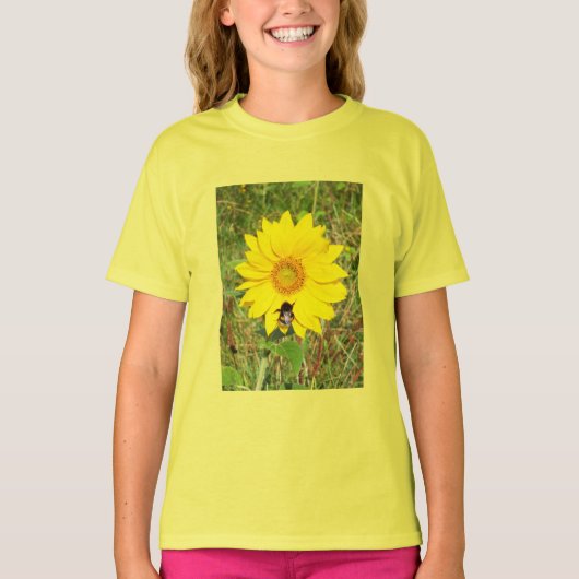 Bijen op zonnebloempitten t-shirt (Voorkant)