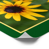 Bijen op zwarte, met de oog op Susan Flower Abstra Poster (Hoek)