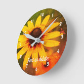 Bijen op zwarte, met de oog op Susan Flower Abstra Ronde Klok (Hoek)