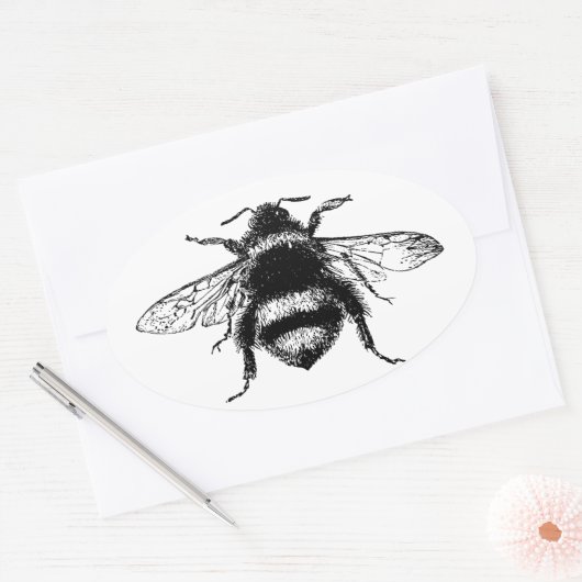 bijen ovale sticker (Envelop)