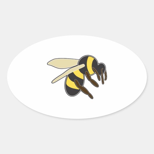 Bijen Ovale Sticker (Voorkant)