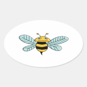 Bijen Ovale Sticker