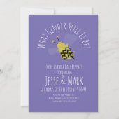 Bijen Paars zwart Geslacht Openbaar Uitnodiging (Voorkant)