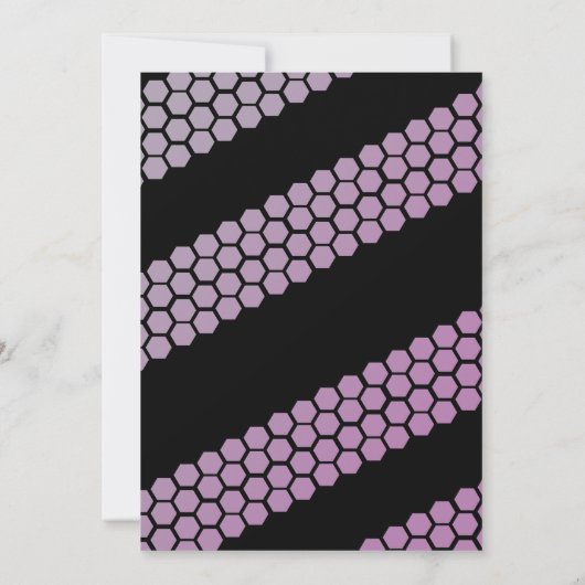 Bijen Paars zwart Geslacht Openbaar Uitnodiging (Achterkant)