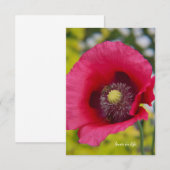 Bijen & papaver notitiekaartje (Voorkant / Achterkant)