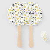 Bijen Patroon Schets Hand Fan –  Honingbij Handwaaier (Voorkant en achterkant)