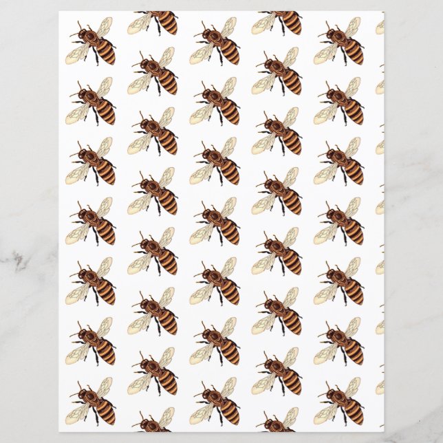 Bijen patroon scrapbook papier (Voorkant)