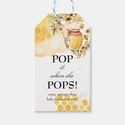 Bijen Pop het als ze Poppen champagne Labels Cadeaulabel (Voorkant)