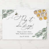 Bijen Pop het wanneer Ze Poppen Baby shower Gift L Sparkling Wijnetiket (Enkel label)