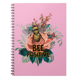 Bijen positieve bloemenvibes notitieboek