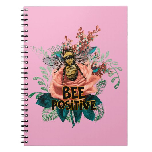 Bijen positieve bloemenvibes notitieboek (Voorkant)