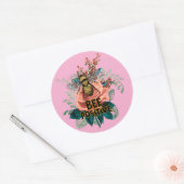 Bijen positieve bloemenvibes ronde sticker (Envelop)