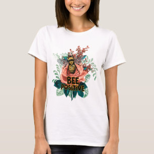 Bijen positieve bloemenvibes t-shirt