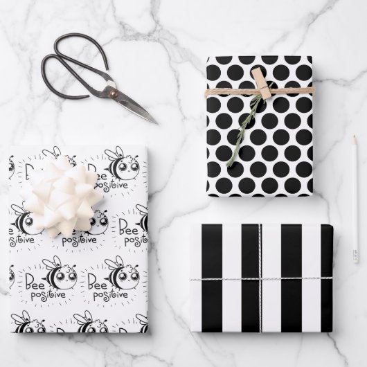 Bijen Positieve Inpakpapier Vel Set (Voorkant)