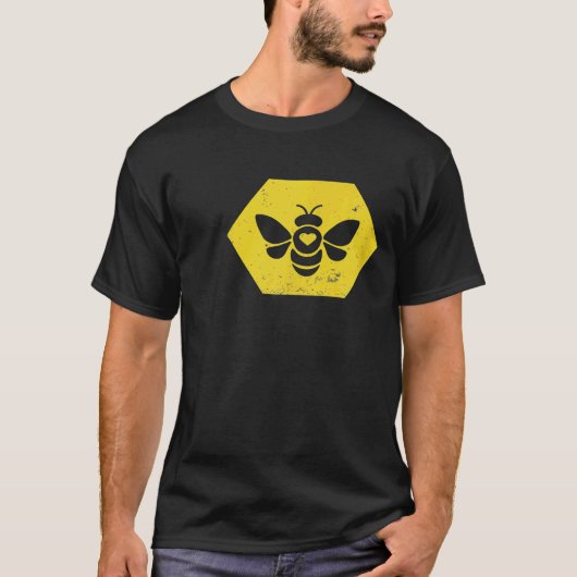 Bijen redden bijen Comb Honey Bewaring Apiarist T-shirt (Voorkant)
