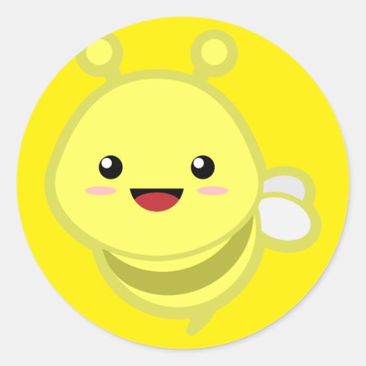 Bijen Ronde Sticker (Voorkant)