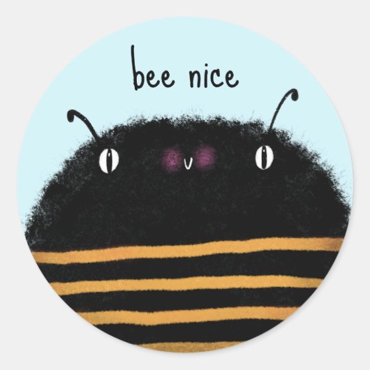 Bijen Ronde Sticker (Voorkant)