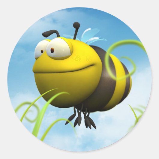 Bijen Ronde Sticker (Voorkant)