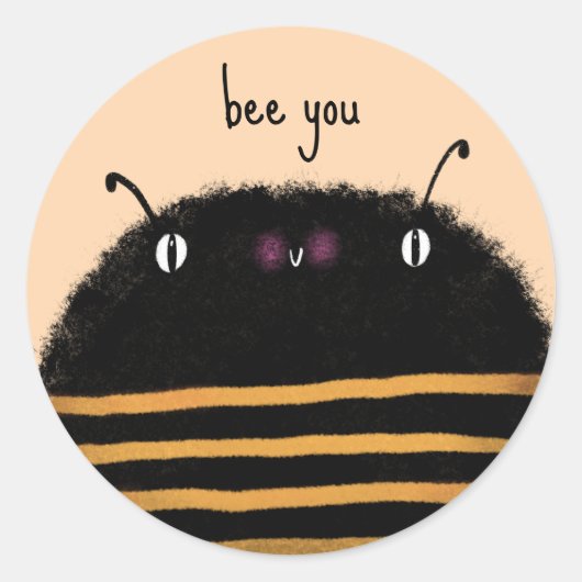 Bijen Ronde Sticker (Voorkant)