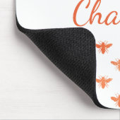 Bijen roos gouden monogram naam script wit muismat (Hoek)