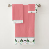 Bijen roze 2 badhanddoeken set bad handdoek (Insitu)