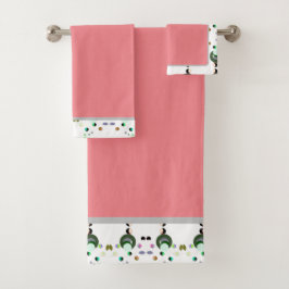 Bijen roze 2 badhanddoeken set bad handdoek