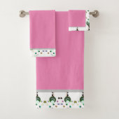 Bijen roze badhanddoeken set bad handdoek (Insitu)