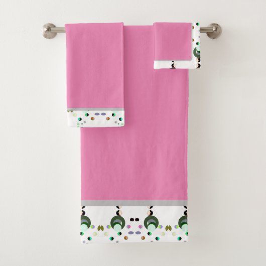 Bijen roze badhanddoeken set bad handdoek (Insitu)