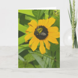 Bijen rusten in een bloemenfoto leeg Wenskaart Kaart