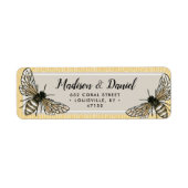 Bijen Rustiek Elegant Vintage Etiket (Voorkant)