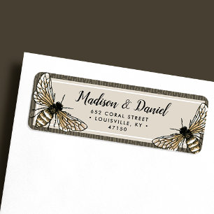 Bijen Rustiek Ombre Elegant Vintage Etiket
