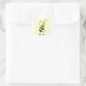 Bijen Shirt | Custom Bee Waving Hand Kom Ronde Sticker (Tas)