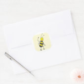 Bijen Shirt | Custom Bee Waving Hand Kom Ronde Sticker (Envelop)
