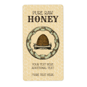 bijen Skep Honing Jar 2 Etiket