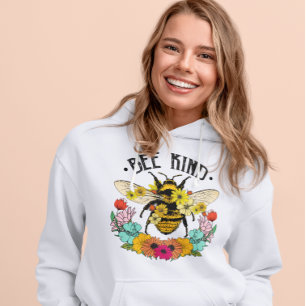 Bijen soort wilde bloemen Grafisch Casual Hoodie