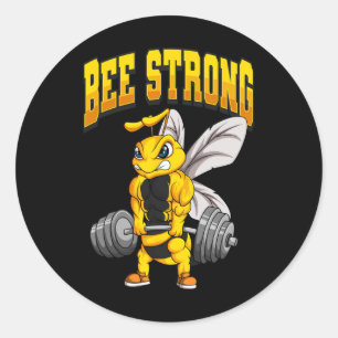 Bijen Sterke Gym Fitness Bodybuilding Ronde Sticker
