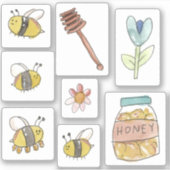 Bijen sticker blad (Voorkant)