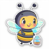 Bijen sticker voor waterfles (Voorkant)