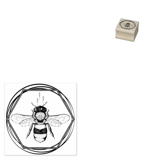Bijen Tattoo Honeycomb Apiary Branding logo Rubberstempel (Gestempeld)