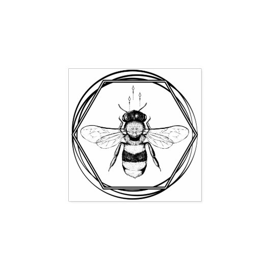 Bijen Tattoo Honeycomb Apiary Branding logo Rubberstempel (Afrduk)
