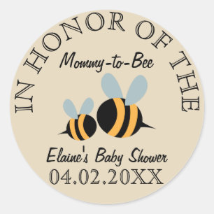 Bijen thema Baby shower Stickers - Mama-to-Bee