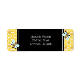 Bijen thema honingraat retouradres etiket