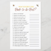 Bijen thema "Wie kent de bruid" Vrijgezellenfeest  (Voorkant)