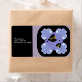 Bijen tussen de paarse bloemen etiket (Insitu)