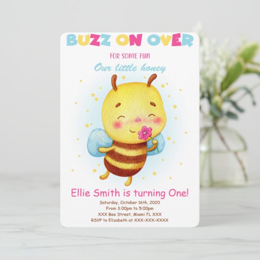 Bijen Uitnodiging (Staand voorkant)