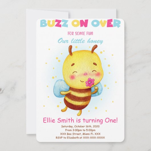 Bijen Uitnodiging (Voorkant)