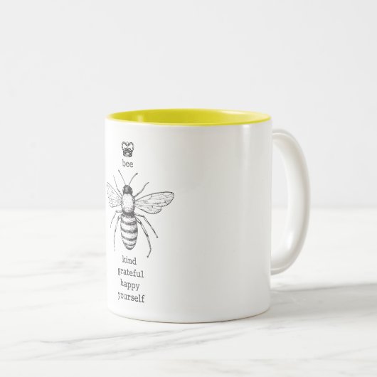 Bijen uw eigen koffie-Mok Tweekleurige Koffiemok (Voorkant rechts)