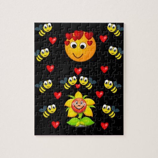 bijen valentijnen puzzel kind (Verticaal)