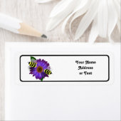 Bijen van de cartoon honingbijen die bijeenkomen i etiket (Insitu)